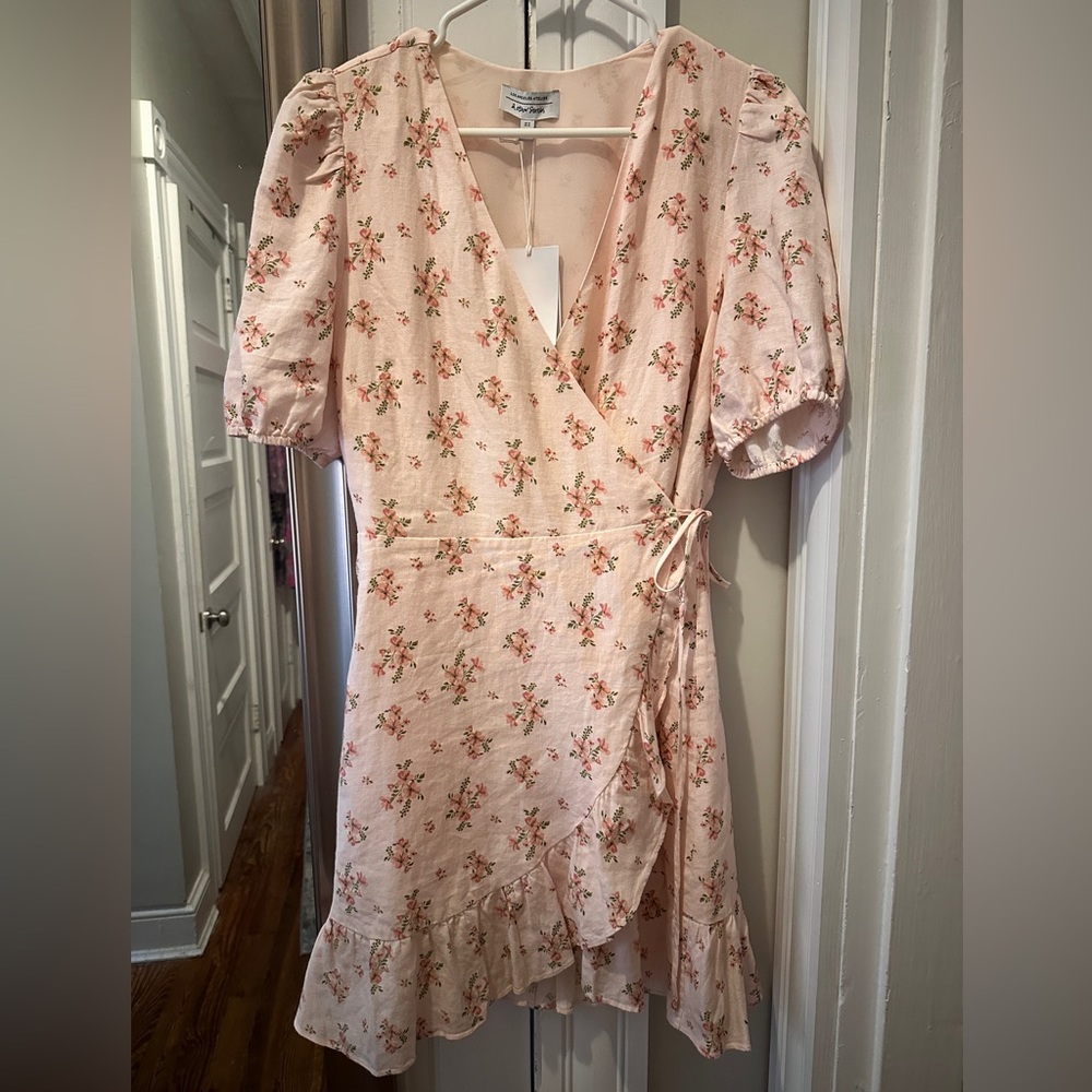 Floral Wrap Dress in Pink